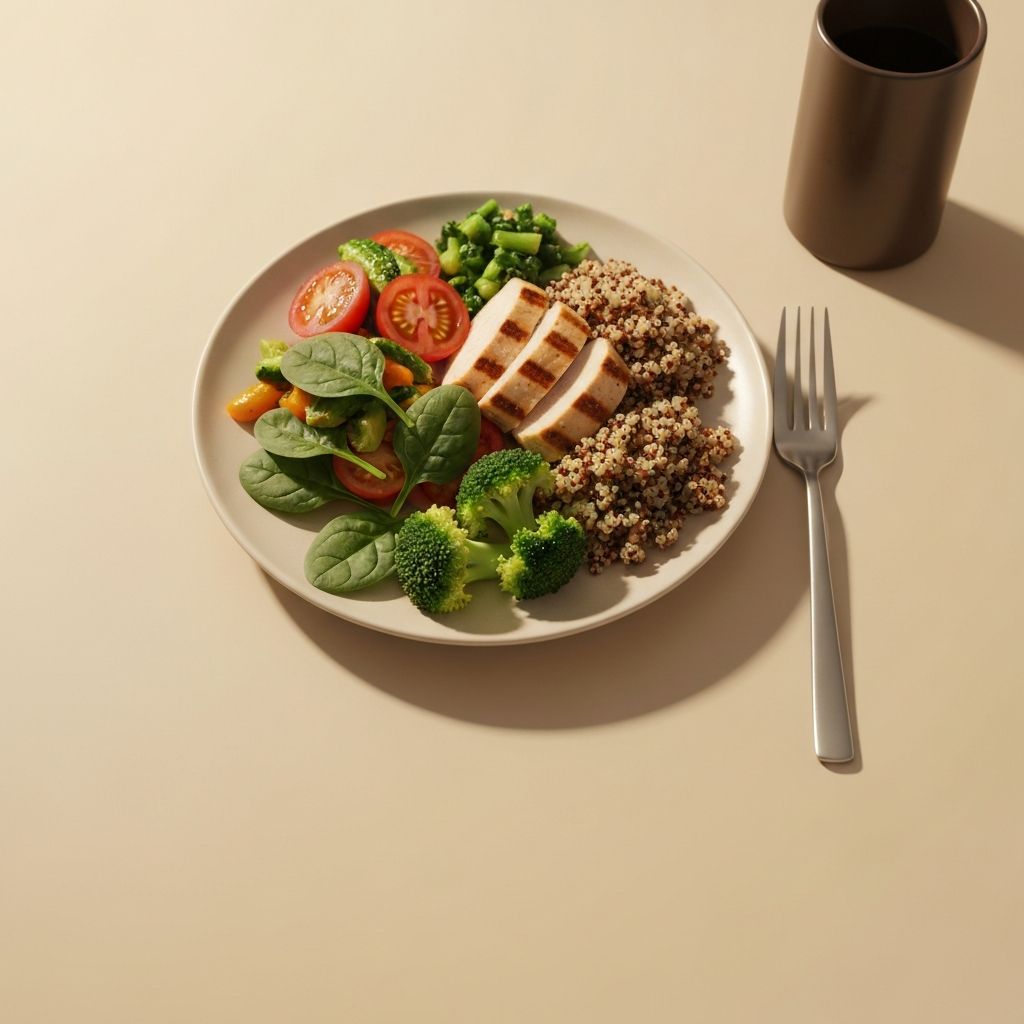 Pjata e balancuar me ushqime të ndryshme